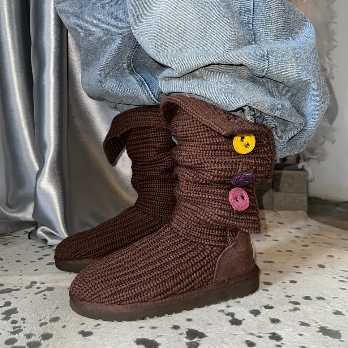 00s 브라운 니트 어그 카디 부츠 상품이미지1