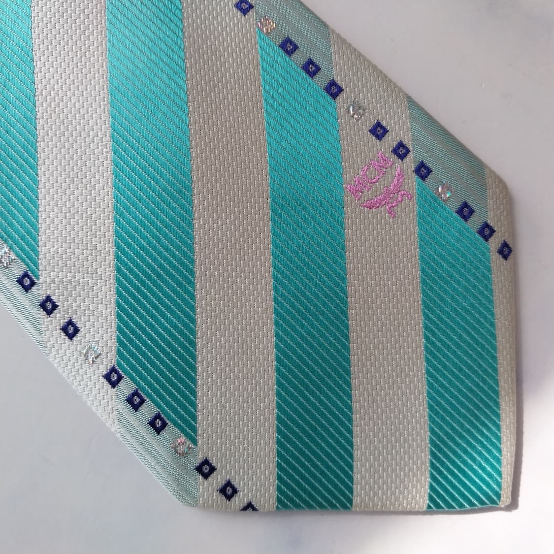 엠씨엠 실크 민트 스트라이프 넥타이 9.3cm A+등급 K2217 상품이미지7