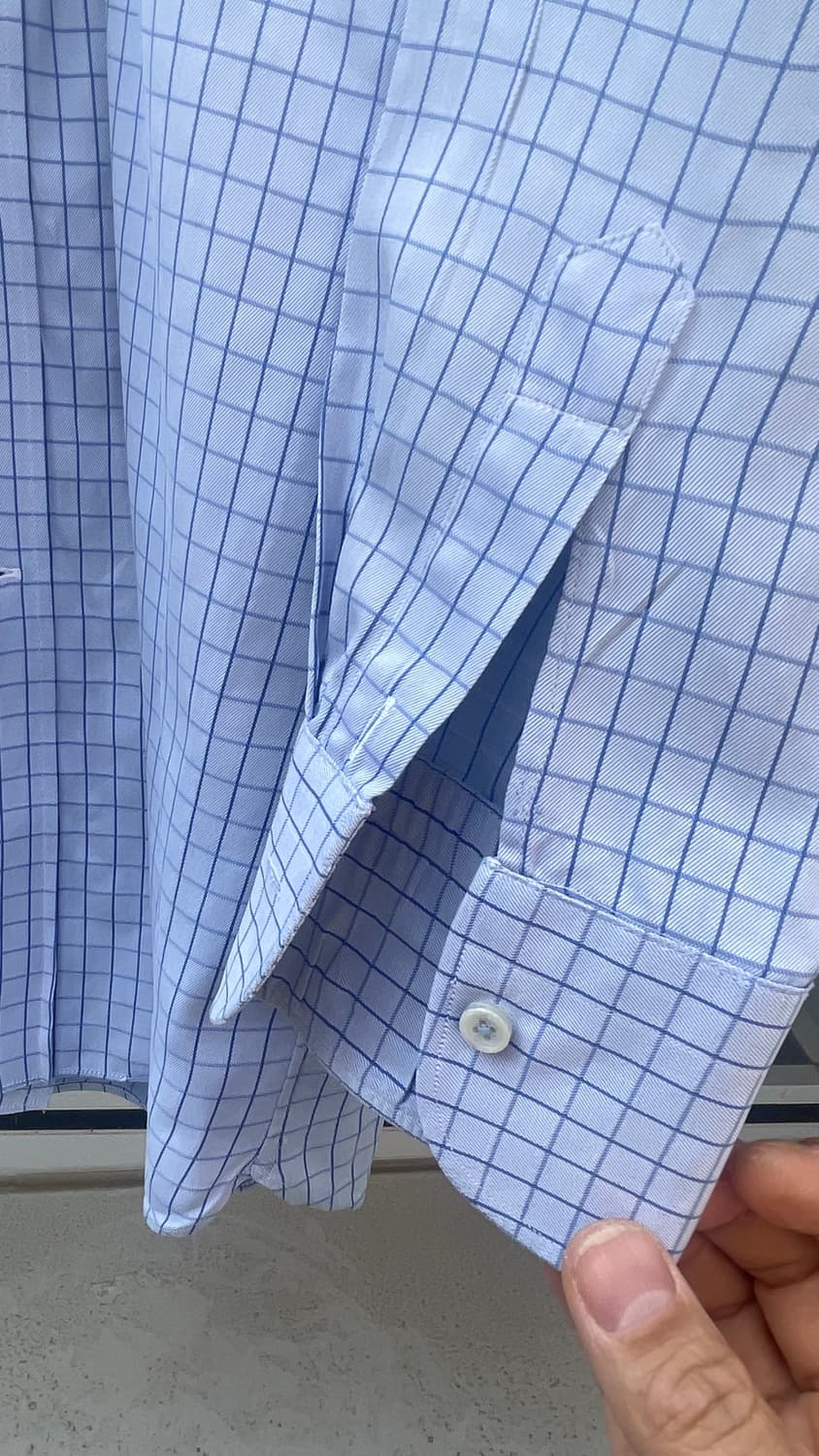 [최고급] 에르메네질도 제냐(Zegna) 블루 체크 드레스 셔츠 (105 상품이미지5