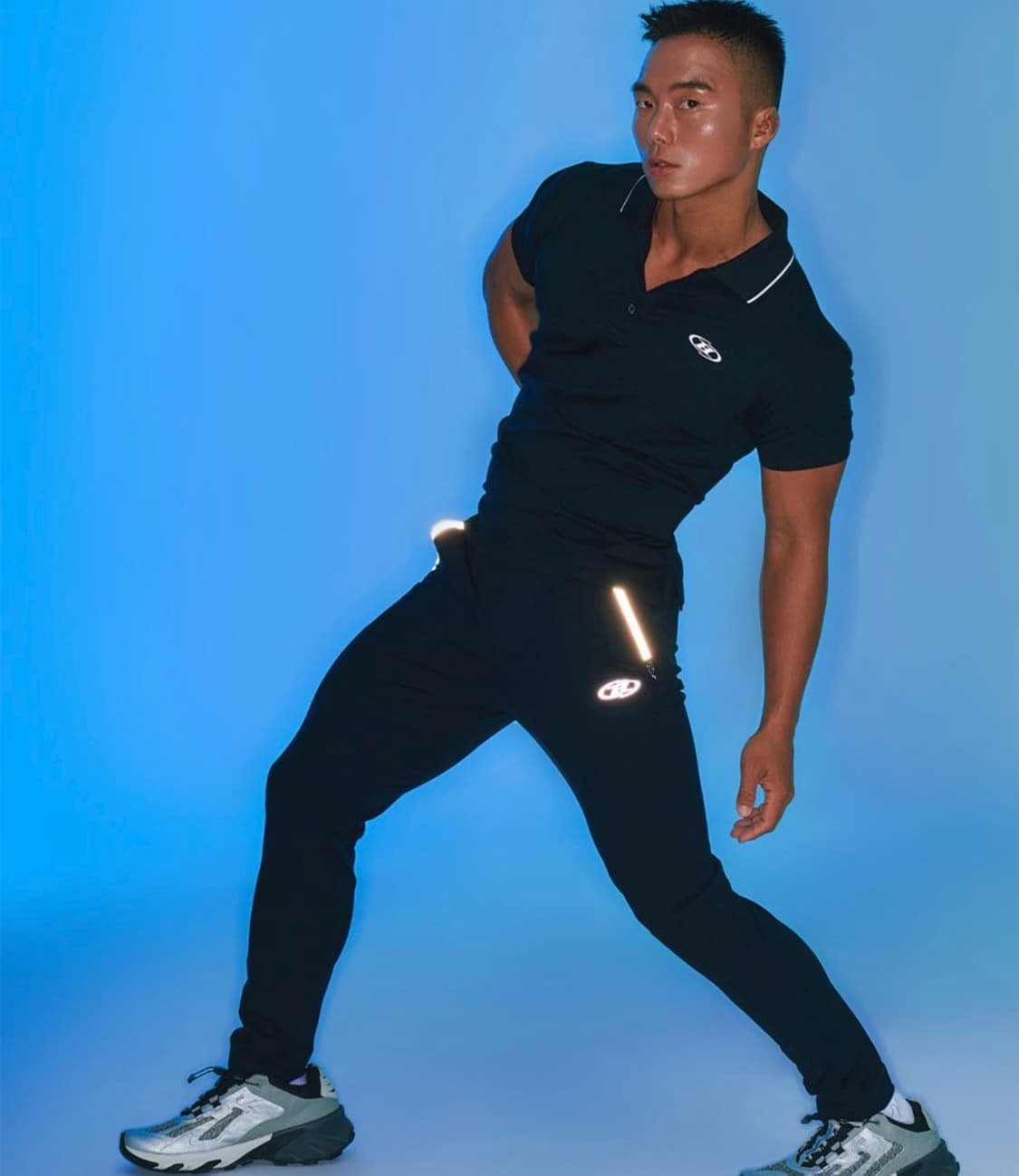 본투윈 머슬핏 카라 PK 티셔츠 블랙 3 상품이미지4