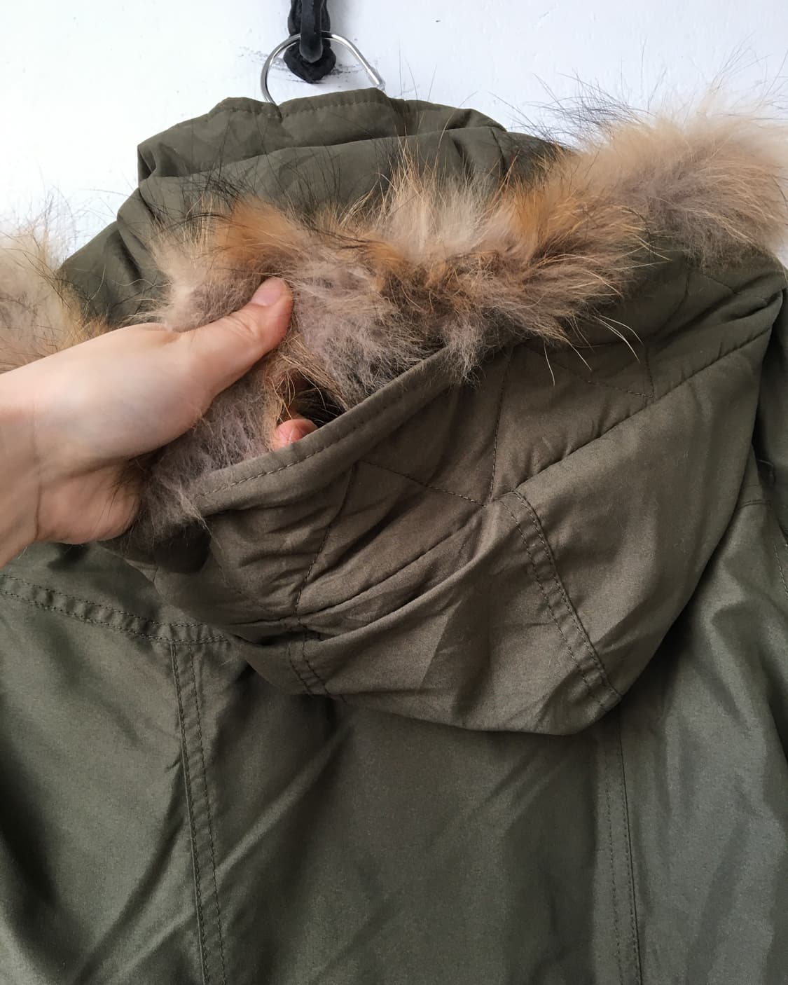 Fake fur hood filed jacket 상품이미지5