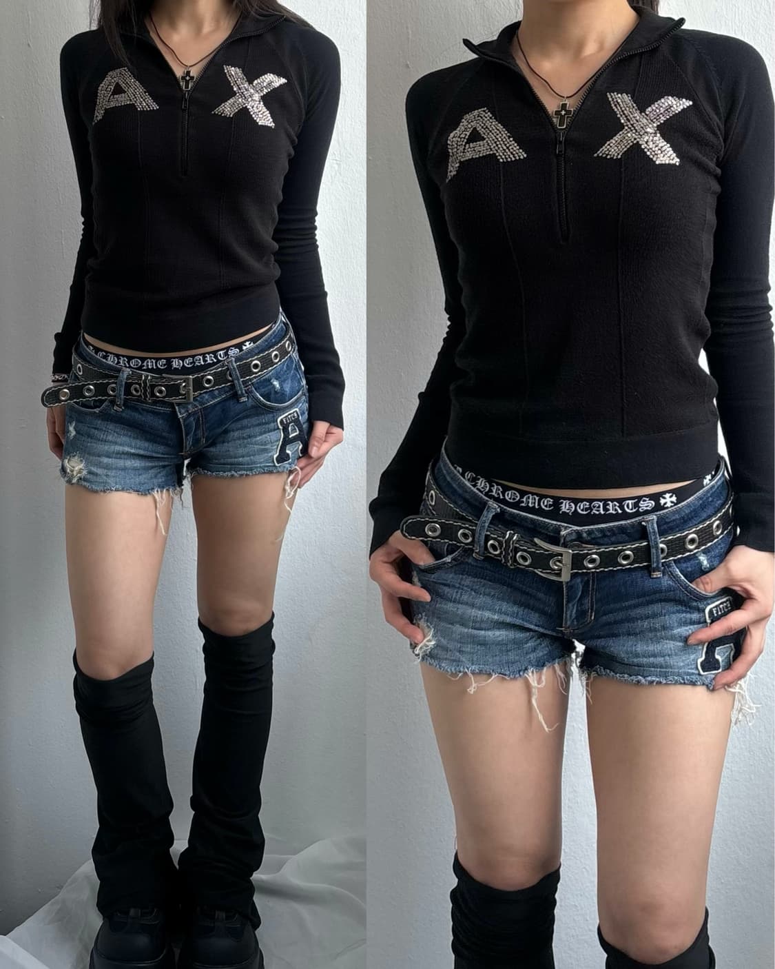 Armani Exchange Black Half Zip Up Top 상품이미지1