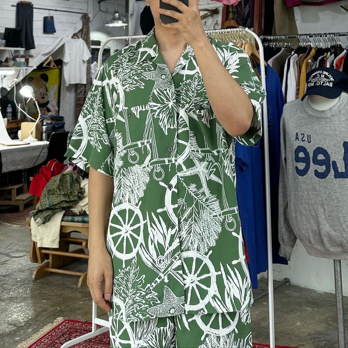 (착용컷) 하와이안 셋업 셔츠 (남성용 105) 상품이미지2