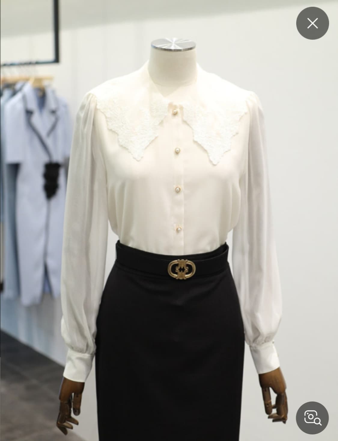 모조에스핀 2020 자수카라 블라우스 M사이즈 상품이미지1