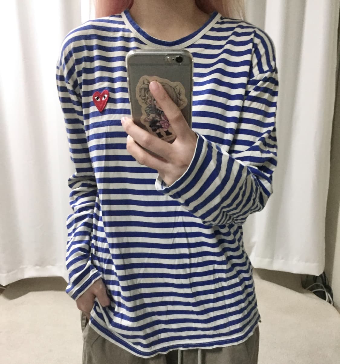 꼼데가르송 블루 스트라이프 롱슬리브 상품이미지1