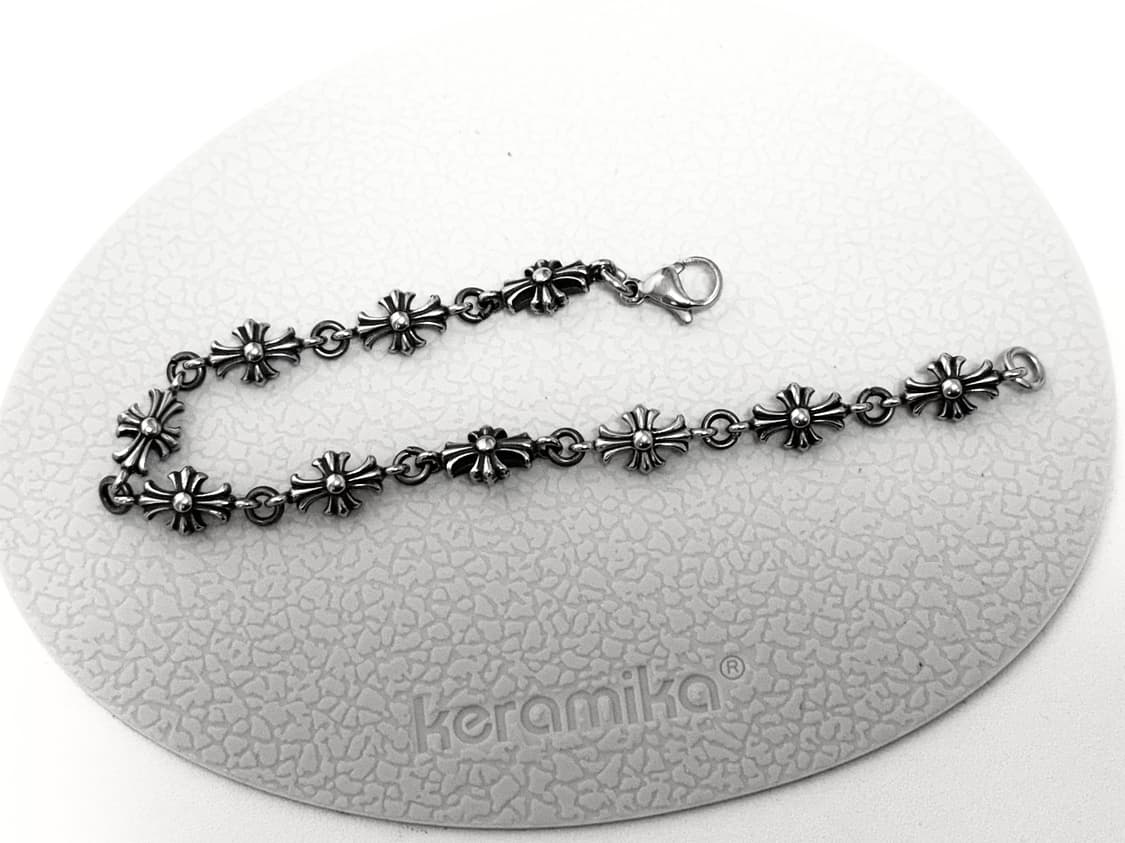 써지컬 크롬스타일 십자가 체인 팔찌 상품이미지1