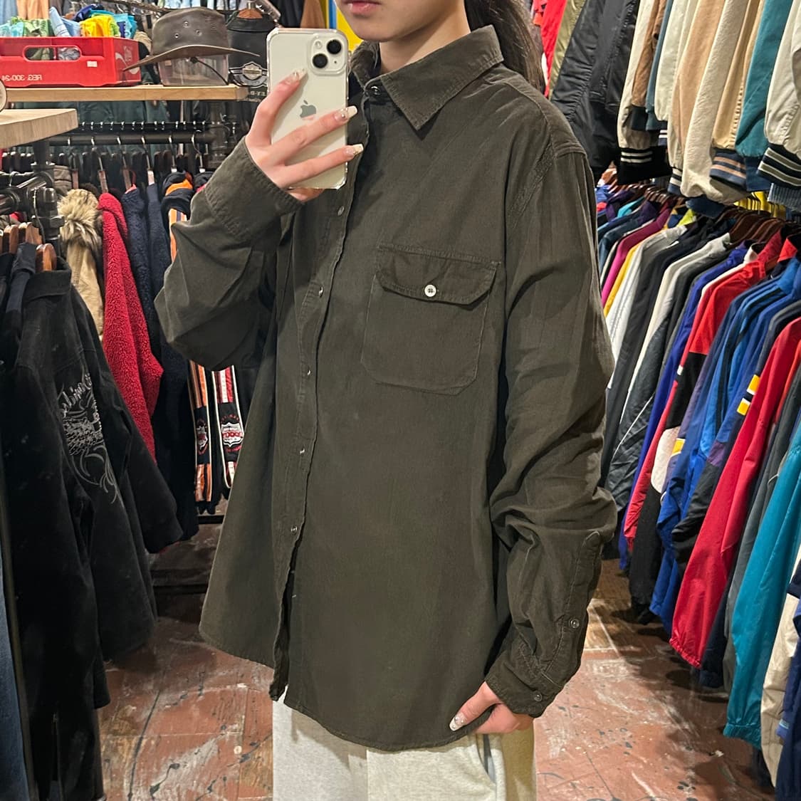 [HI] 칼하트 코듀로이 긴팔셔츠 카키 상품이미지4