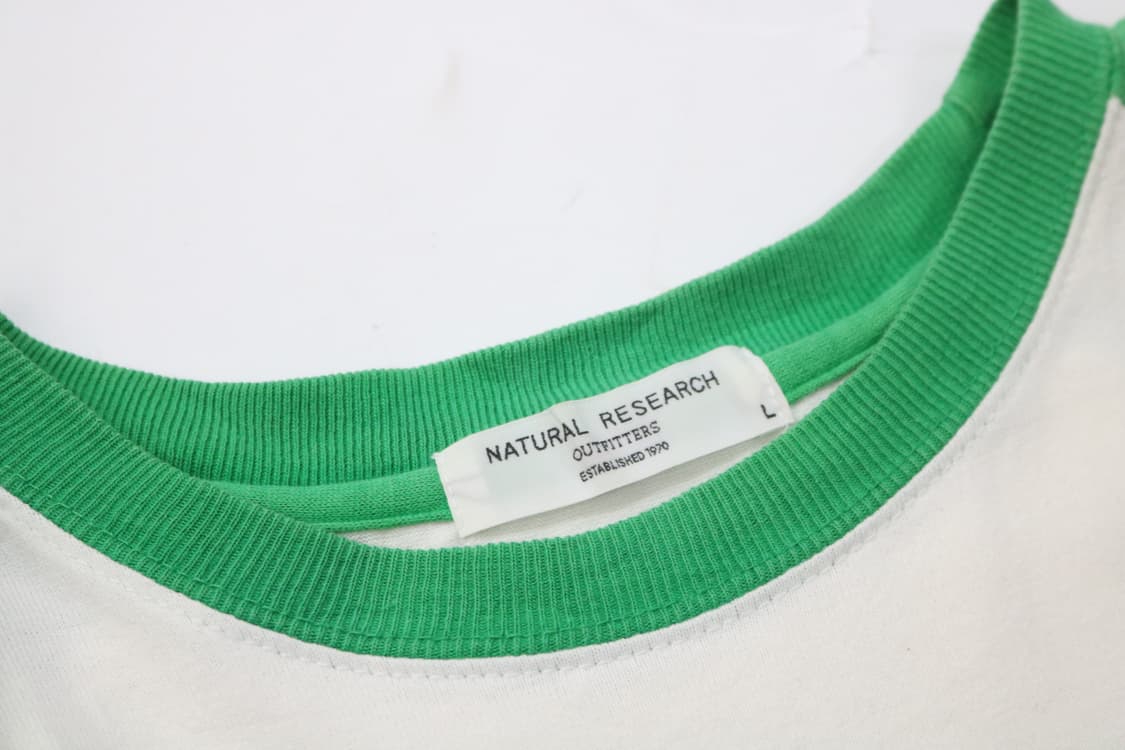 내추럴 리서치 빈티지 그린 래글런 그래픽 반팔티셔츠 상품이미지4