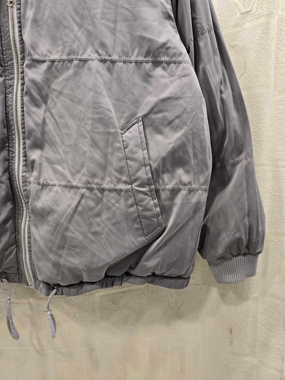 CRUMP 크럼프 양면 벨벳 패딩 점퍼 회색 100 상품이미지7