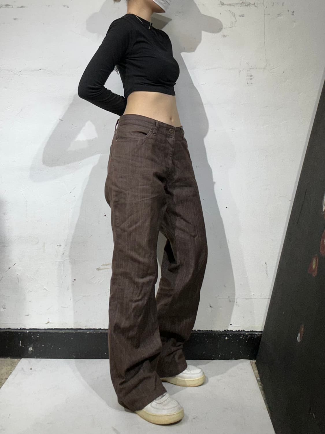 빈티지 Durban 버건디 브라운 와이드 팬츠  상품이미지1