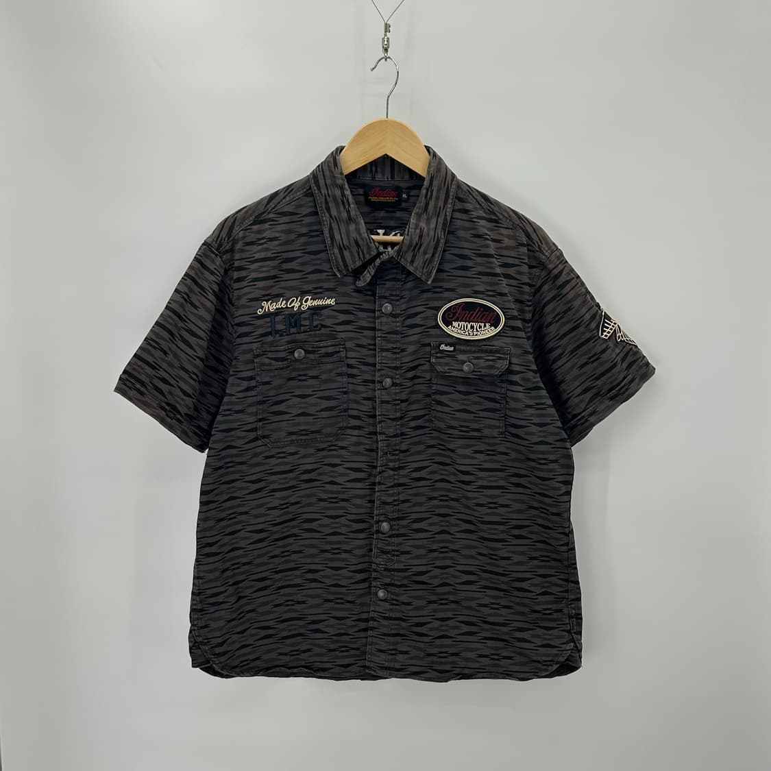 [Indian Motorcycle] 인디안 모터사이클 패턴 하프셔츠 상품이미지3