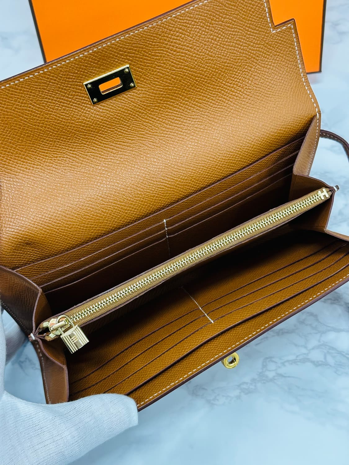 [정품] 에르메스 켈리 앱송 금장 장지갑 상품이미지8