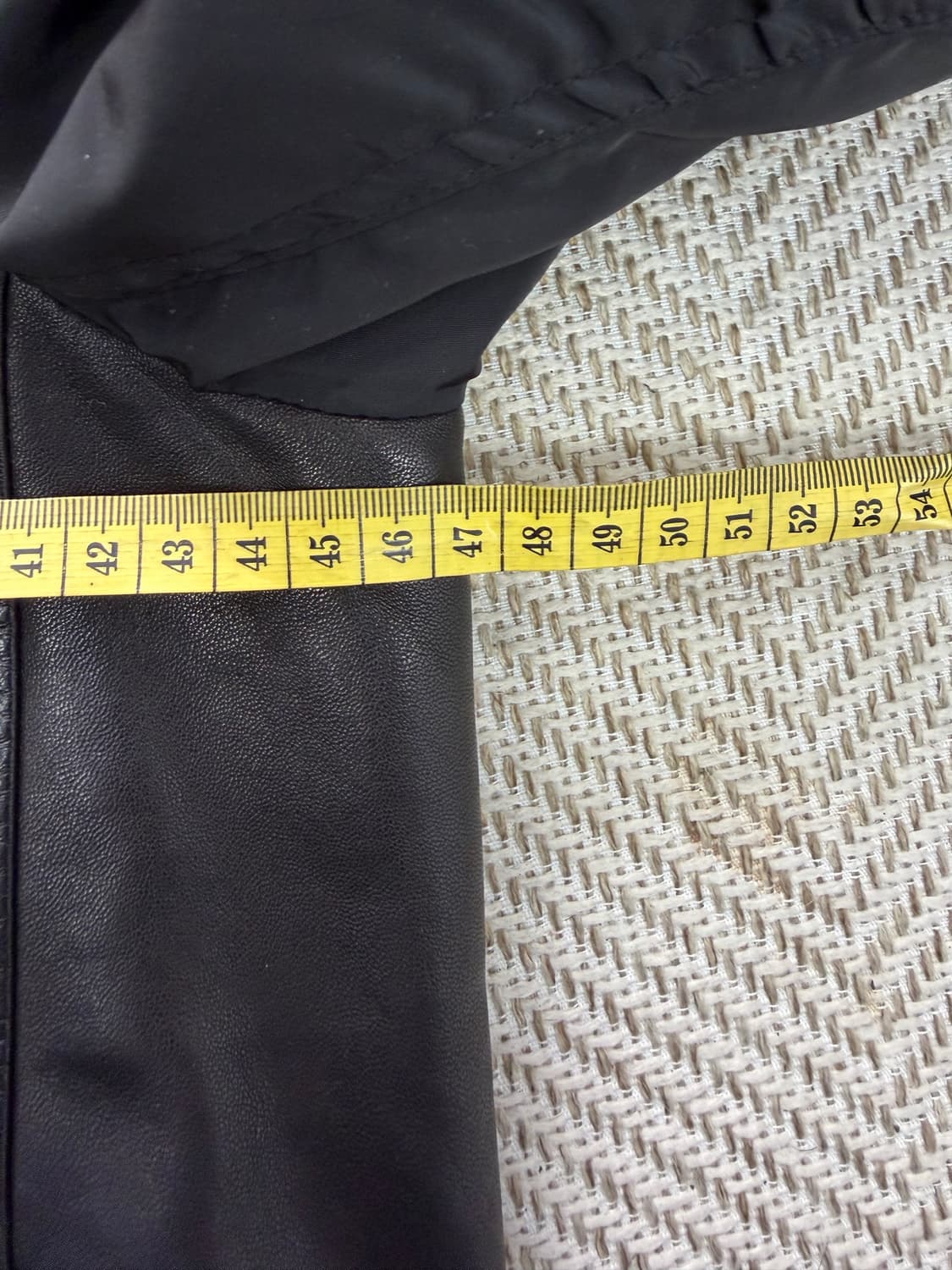 정품) O2ND 오즈세컨 한섬 천연가죽 배색 항공 봄버 자켓 55 상품이미지9