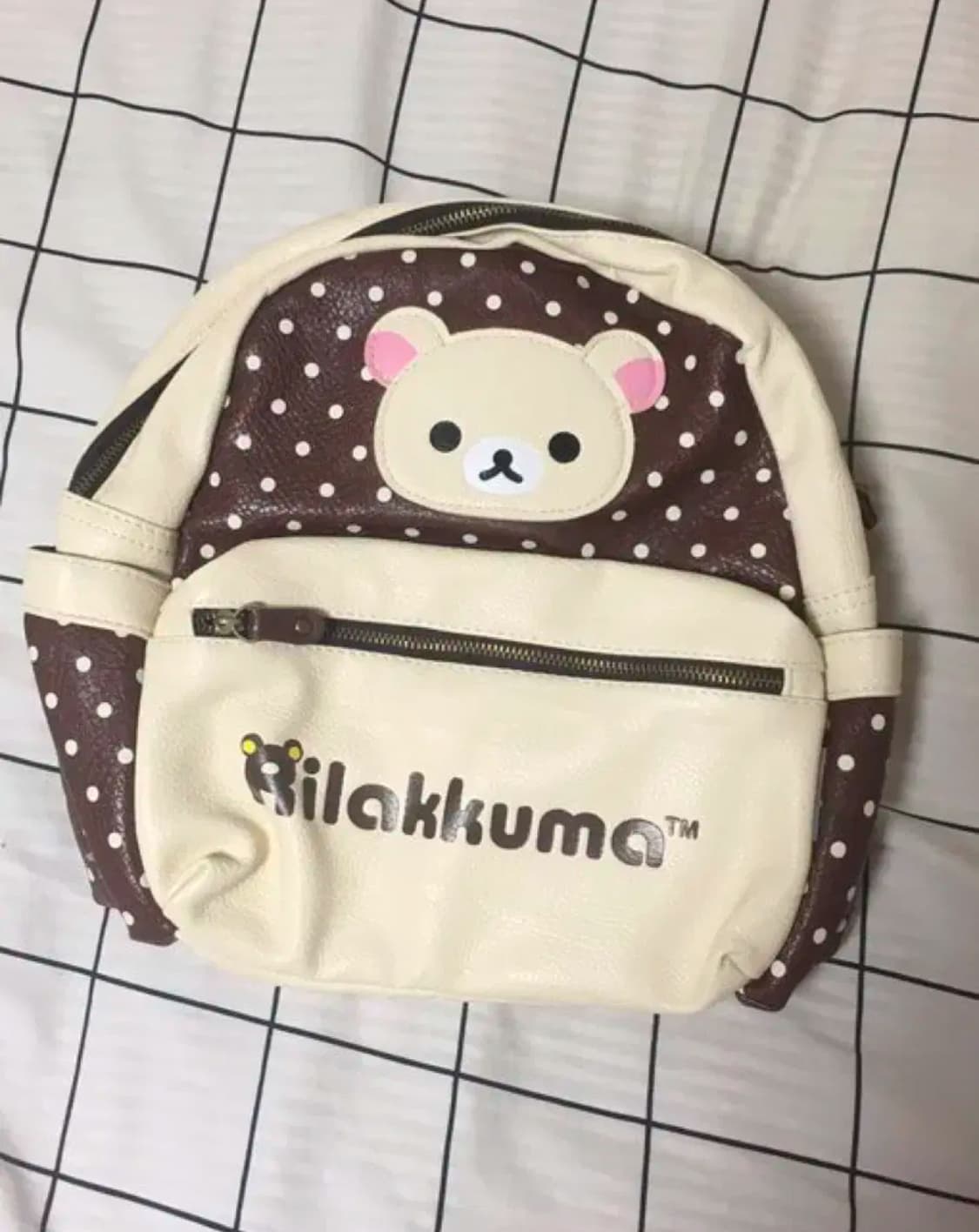 코리락쿠마 도트 백팩 가방 라떼갸루 초코 브라운 상품이미지1