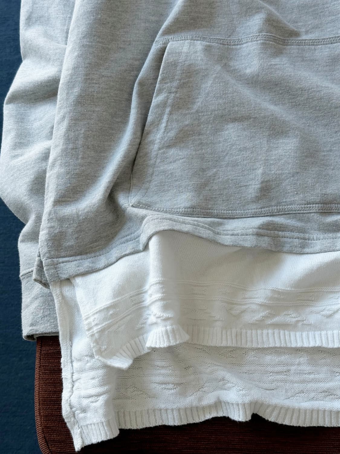 Design fake layered hooded sweat P/O 상품이미지3