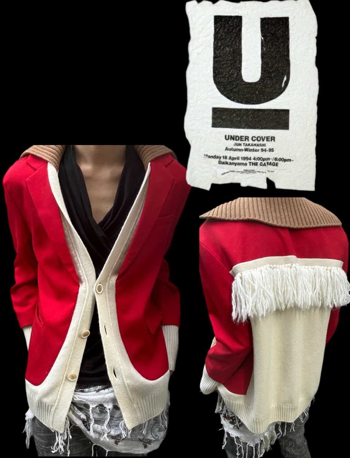 *rare* 언더커버 하이브리드 싱글 브레스티드 블레이져 자켓 상품이미지1