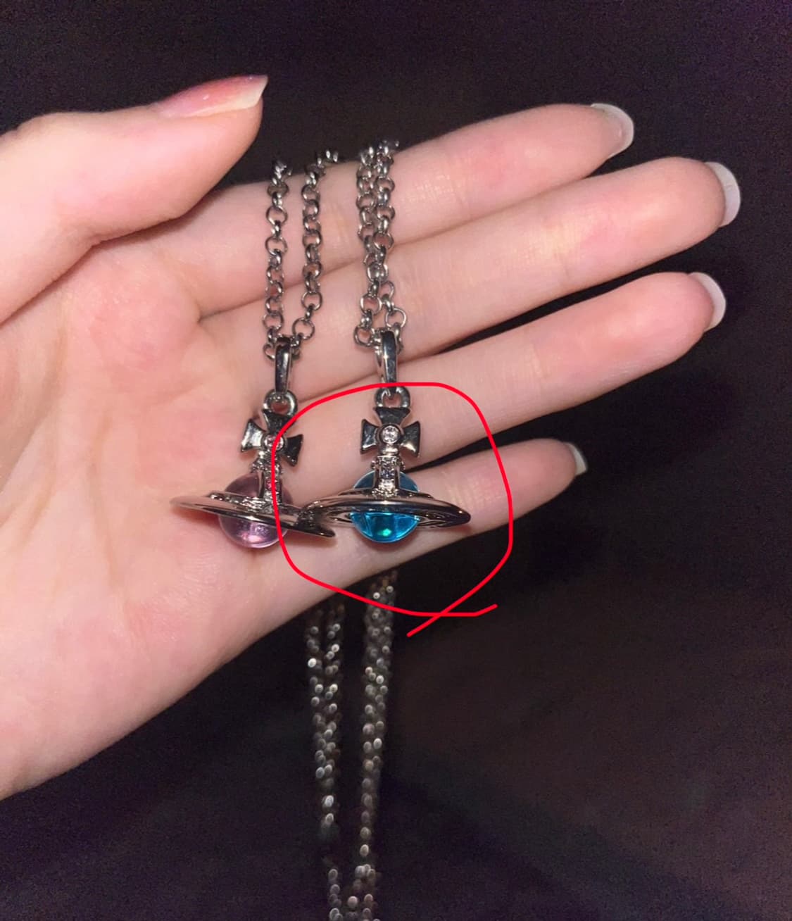 비비안웨스트우드 그린블루 orb 목걸이 상품이미지1