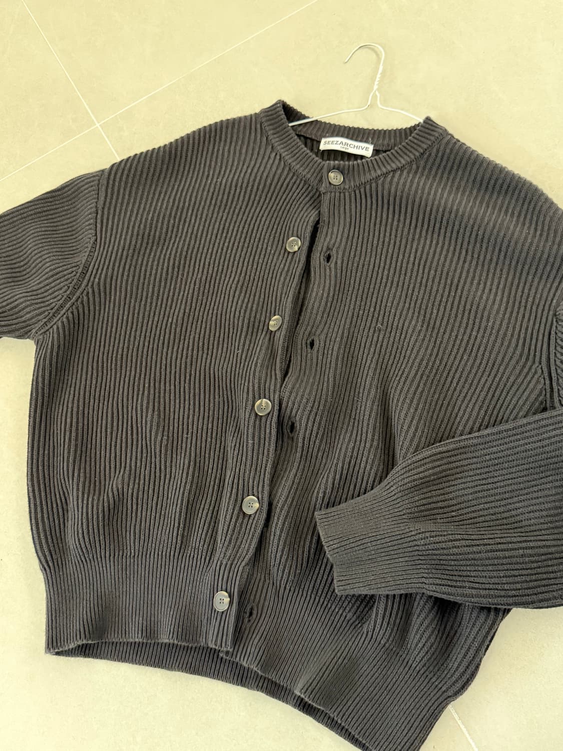 [데일리룸 X 로템버] 아카이브 코튼 크롭 니트 가디건 상품이미지3