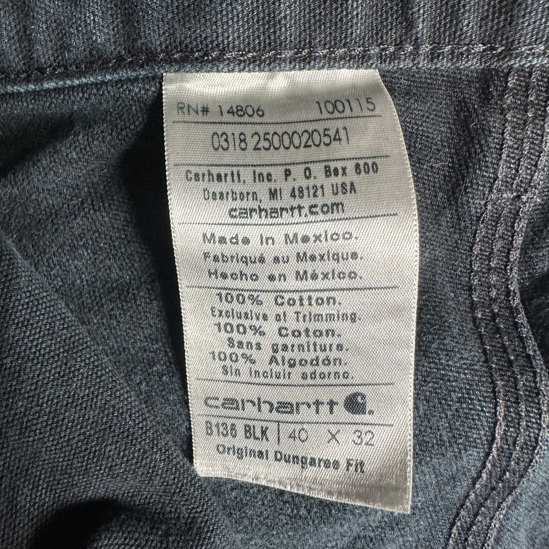 빈티지 칼하트 더블니 카펜터 블랙 B136 40x32 상품이미지3