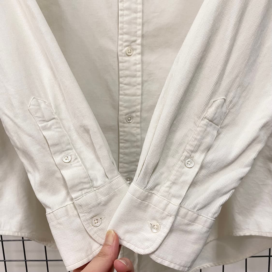 폴로 랄프로렌 QR신형 코듀로이 셔츠 아이보리 상품이미지5