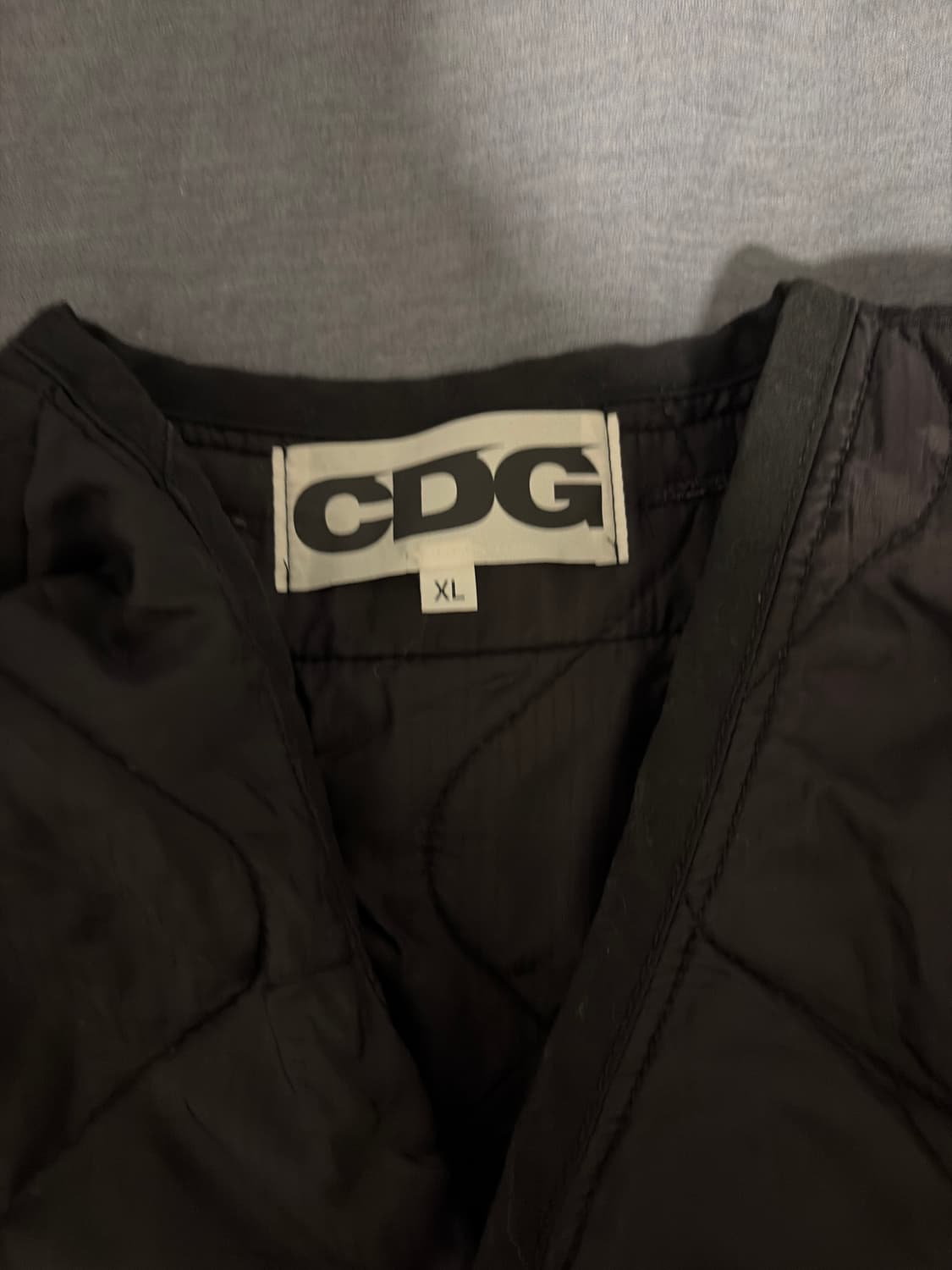 CDG x 알파인더스트리 라이너 자켓 블랙 XL 꼼데 CDG 퀄팅 깔깔이 상품이미지5