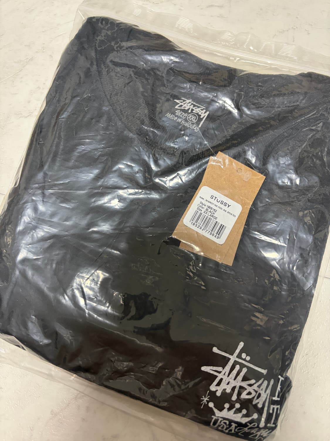 스투시 리스펙트 더 풀 티셔츠 피그먼트 다이드 블랙 상품이미지3