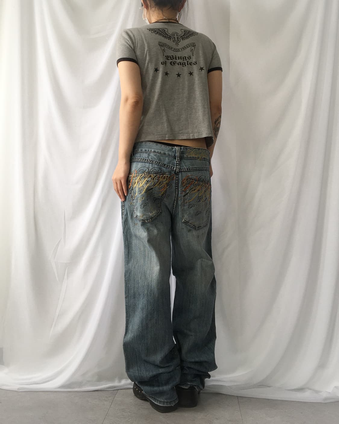 Back printing point ringer t shirt 상품이미지8