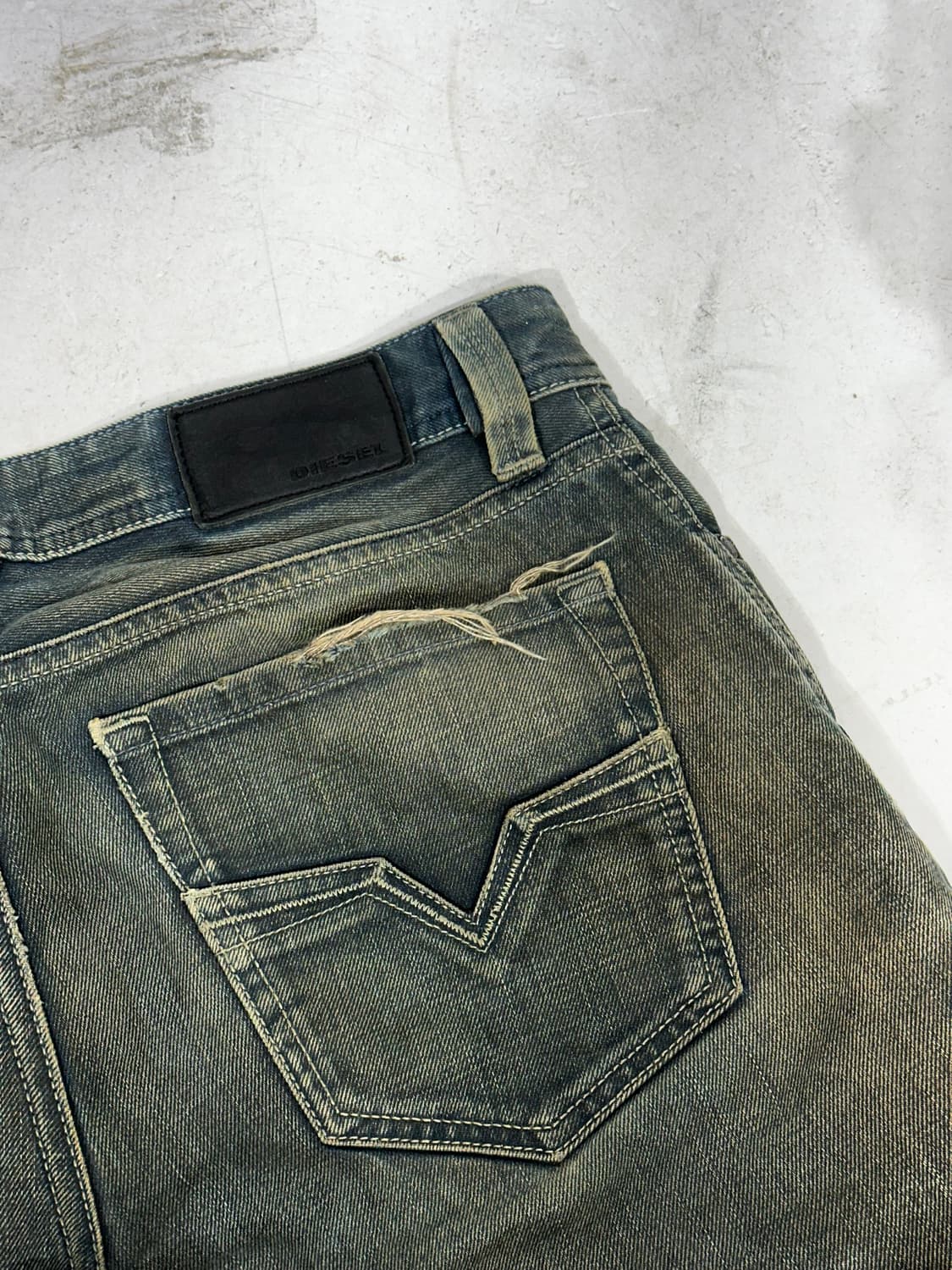 디젤 진청 워싱 LARKEE 와이드 데님 팬츠 청바지  상품이미지6