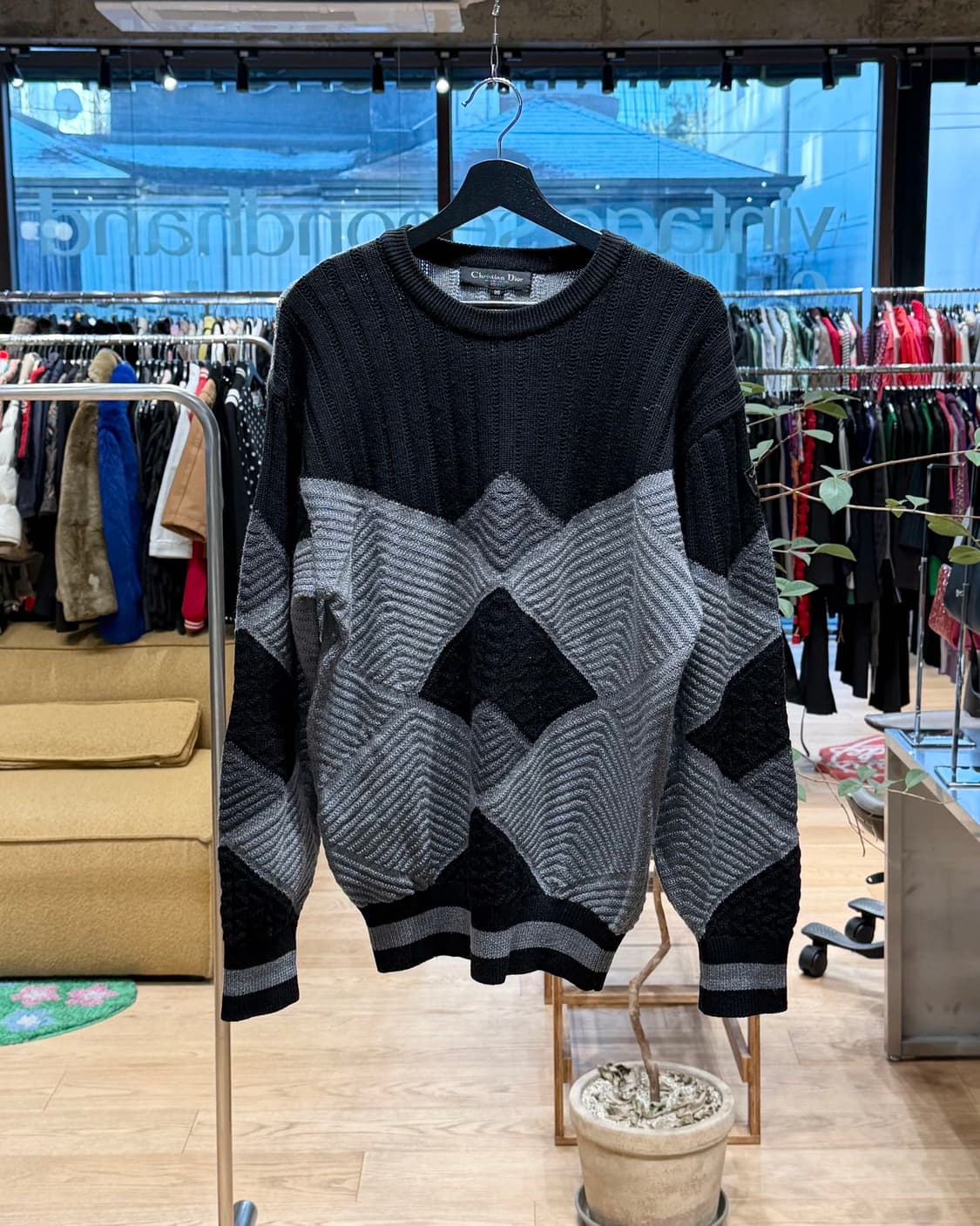 크리스찬 디올 몬슈어 스포츠 블랙 아가일패턴 니트  상품이미지1