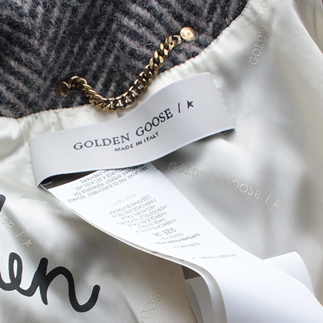 골든구스 그레이 순모 헤링본 롱코트 55 상품이미지4