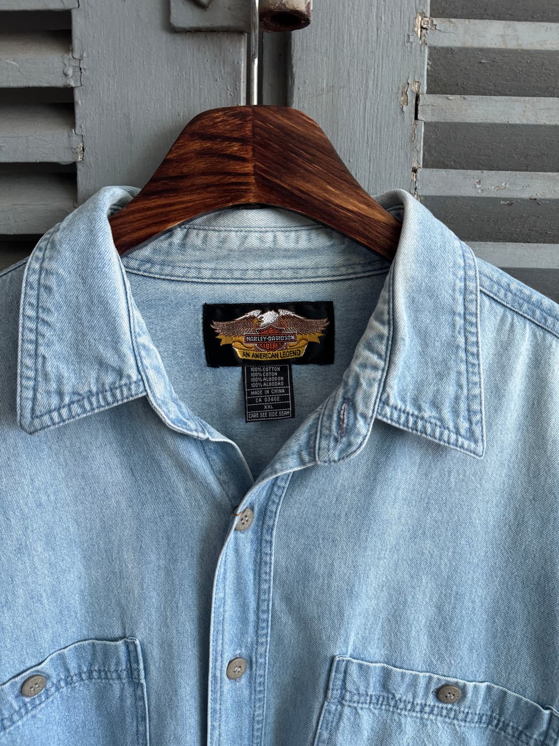 [2XL]할리데이비슨 USA 로고 포켓 데님 셔츠 상품이미지3