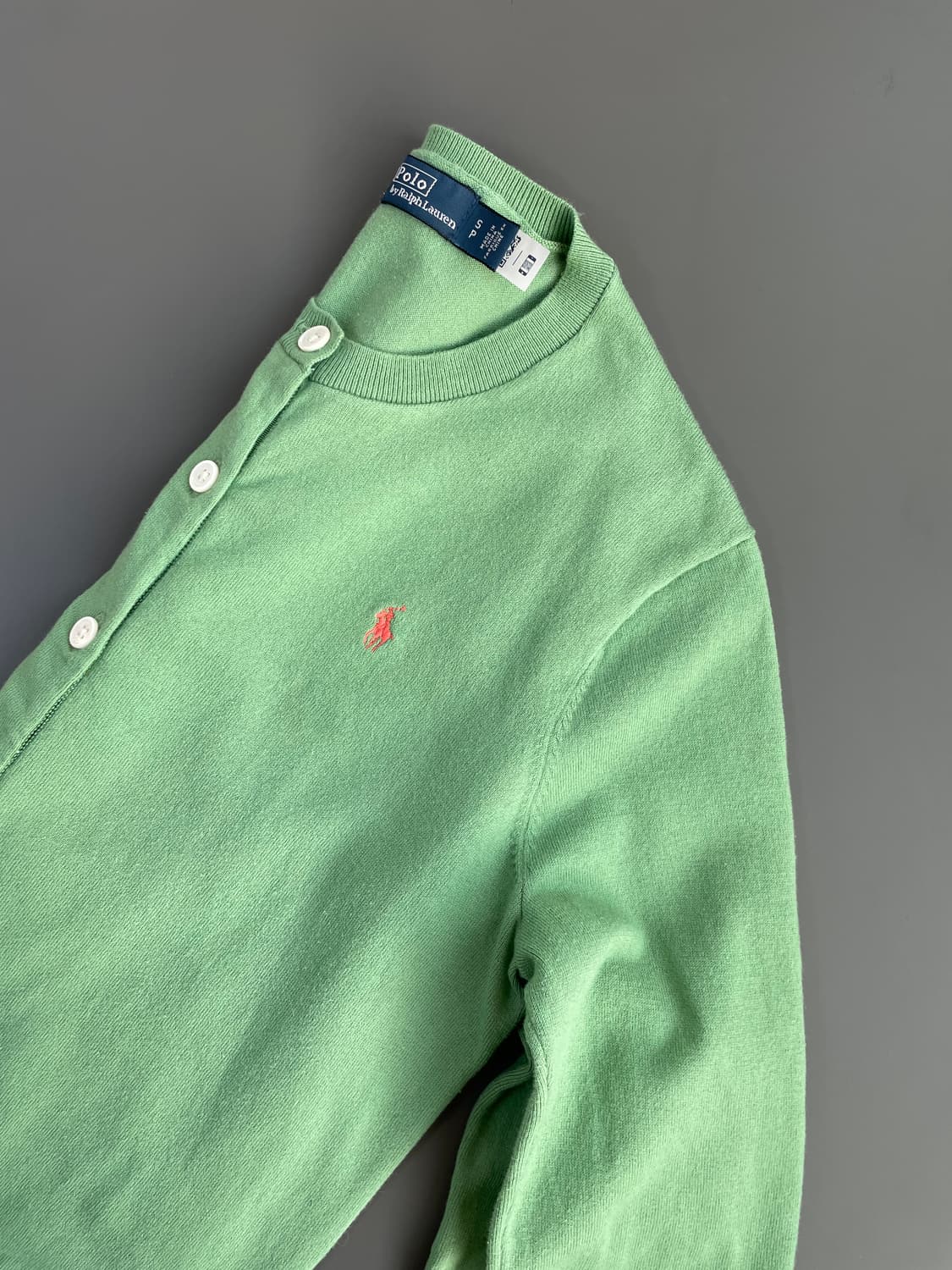 [S] 폴로 랄프로렌 자수로고 여성 코튼 블렌드 가디건 신형 QR 상품이미지3