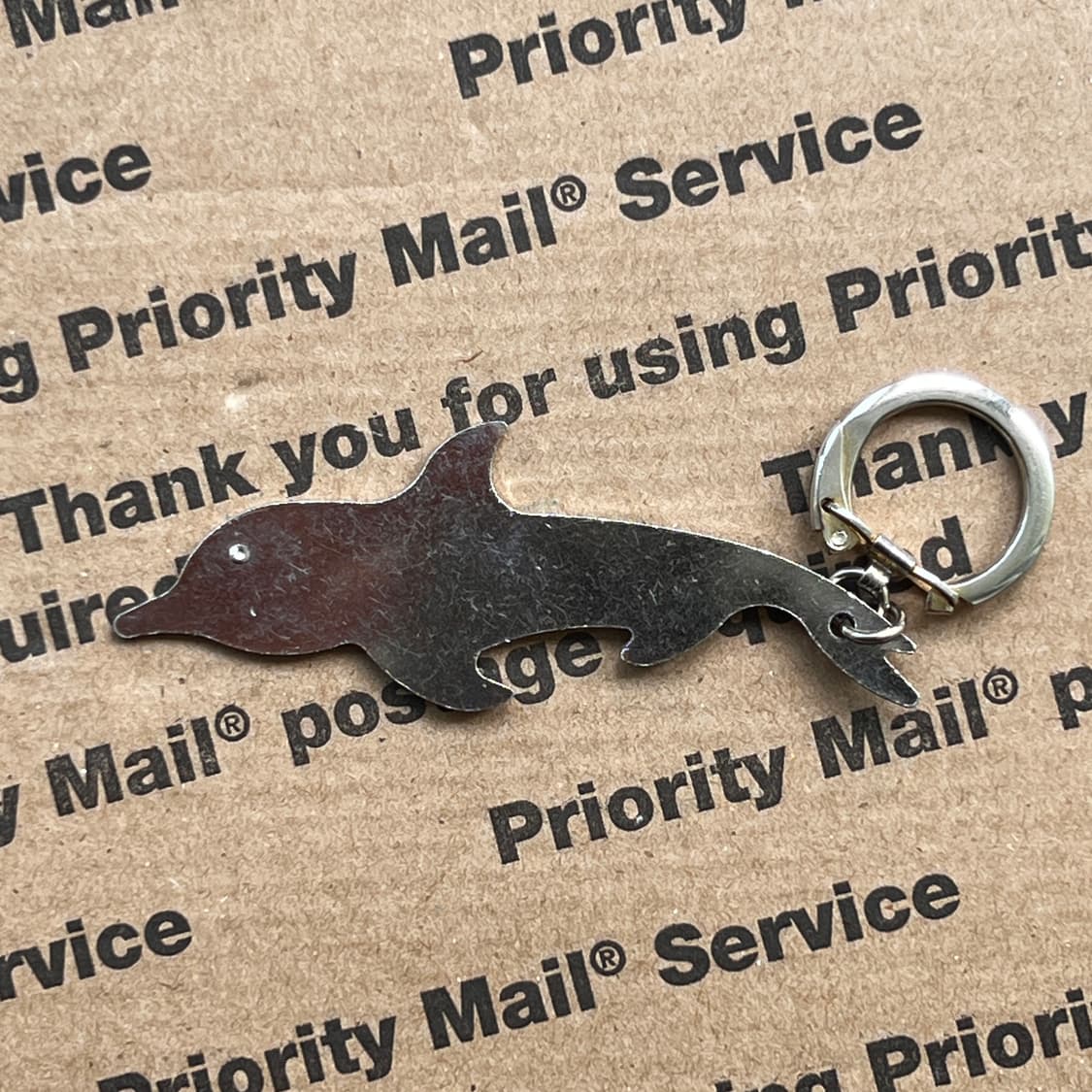 90s vtg Dolphin Metal Keyring 상품이미지2
