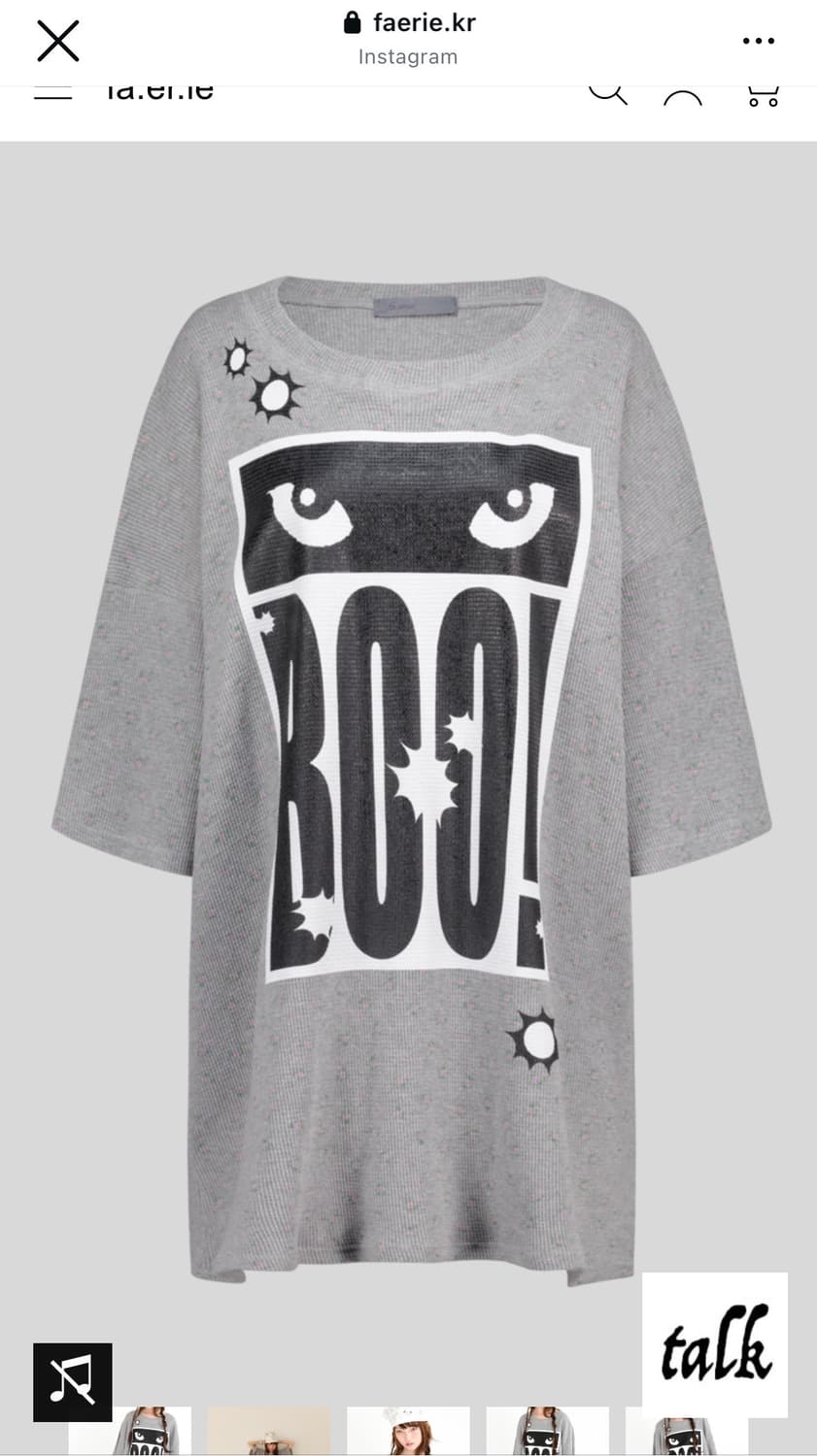 샵페어리 cat's eyes flower waffle top (grey) 상품이미지1