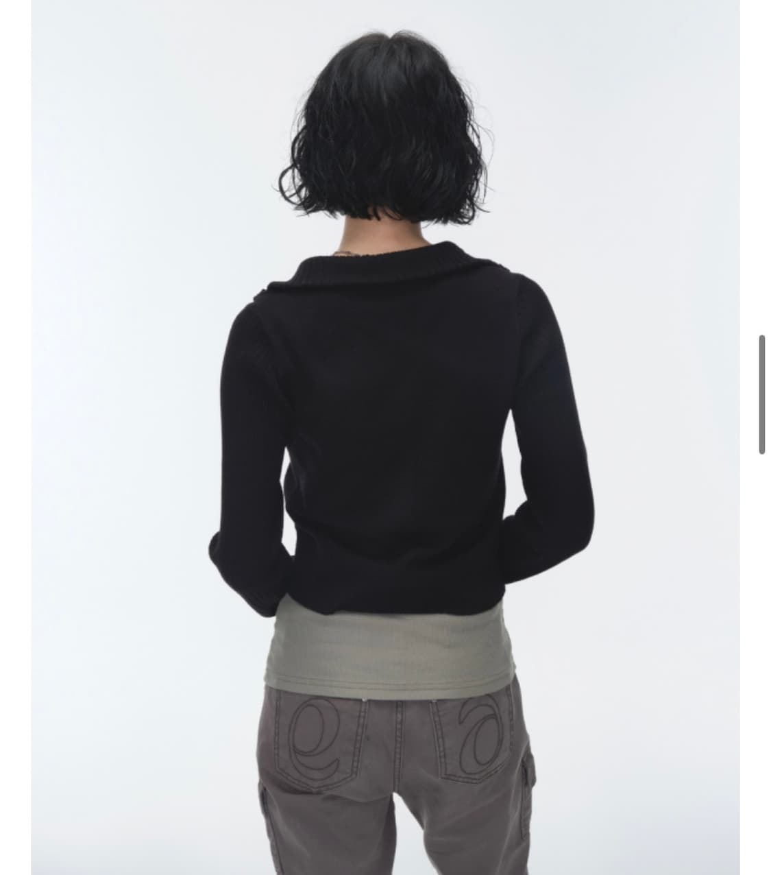 애즈온 니트집업 블랙 상품이미지4