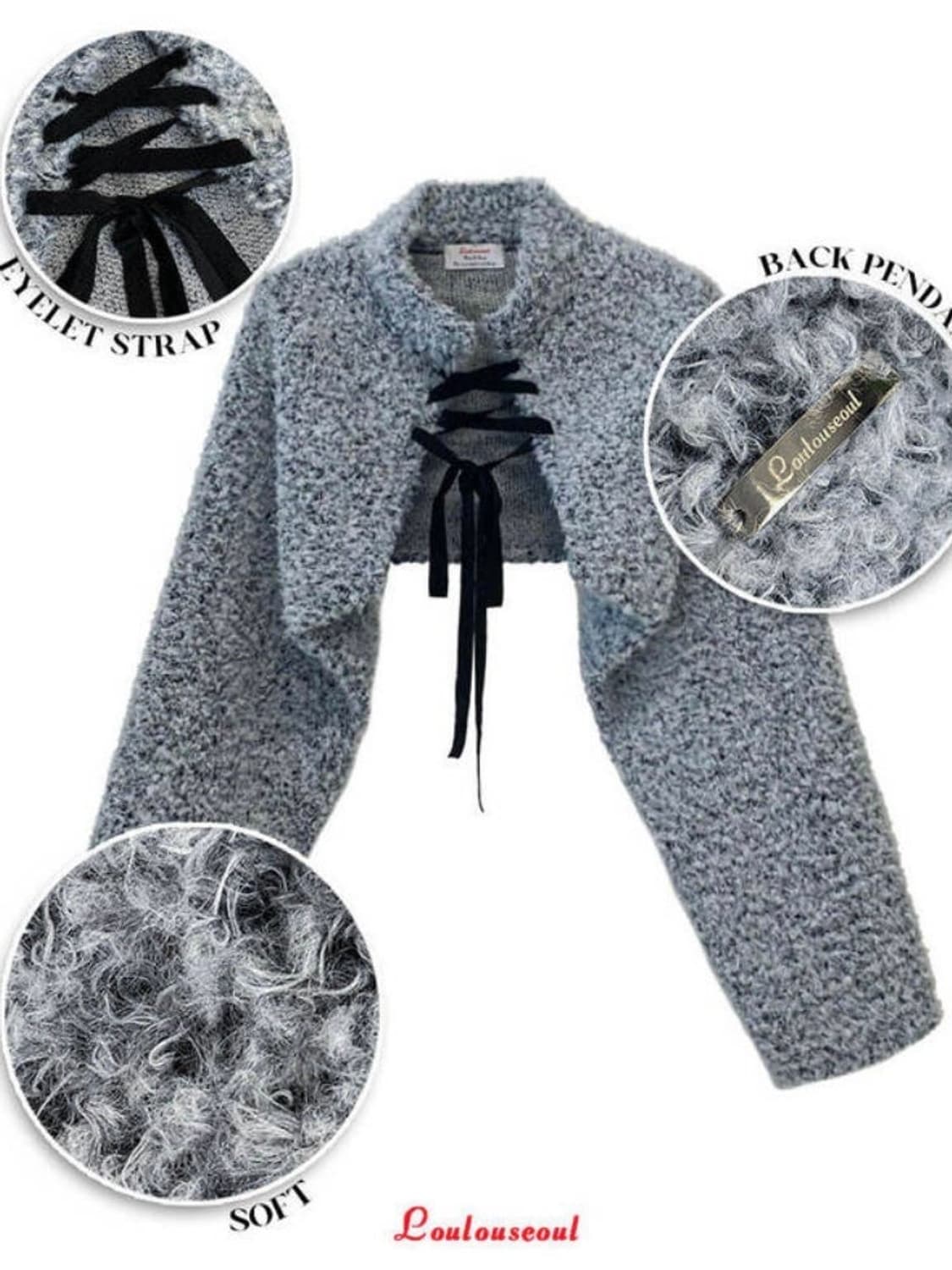 (새상품) 루루서울 허그 퍼 볼레로 블랙 상품이미지1