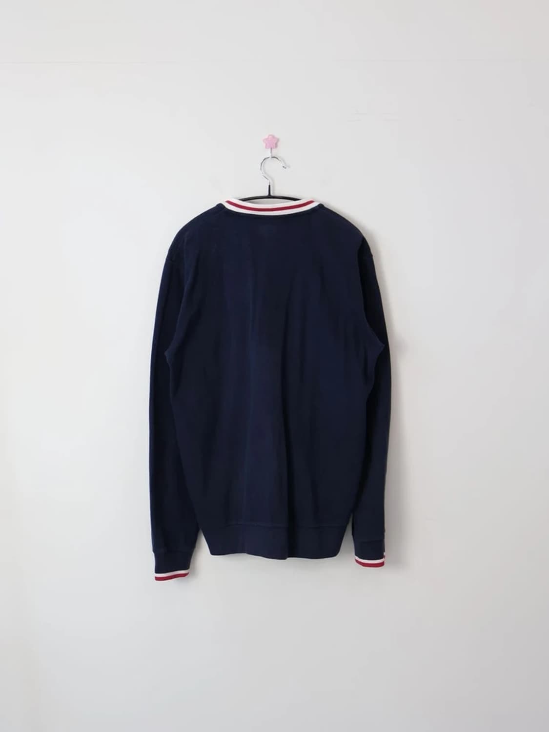 BEAMS Navy V-Neck Cotton Cardigan 상품이미지4