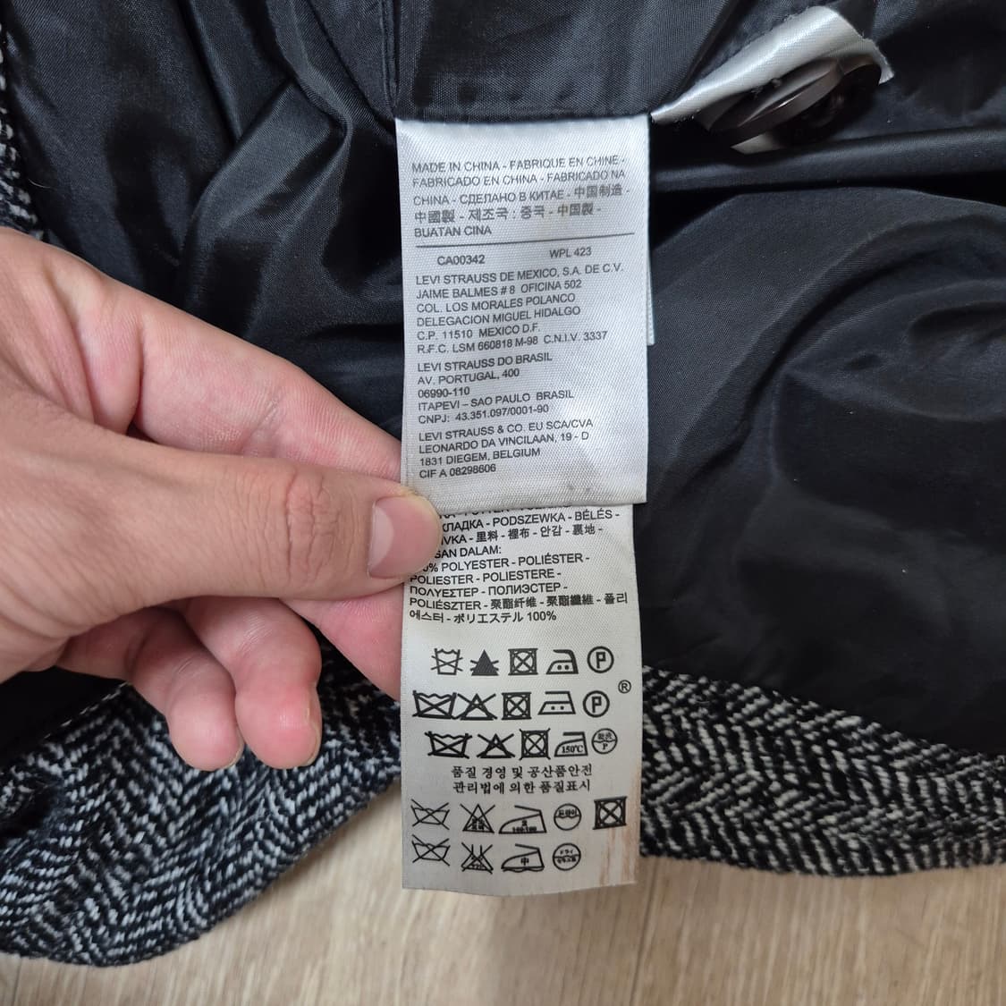 리바이스 스탠다드 모직 싱글 코트 상품이미지5