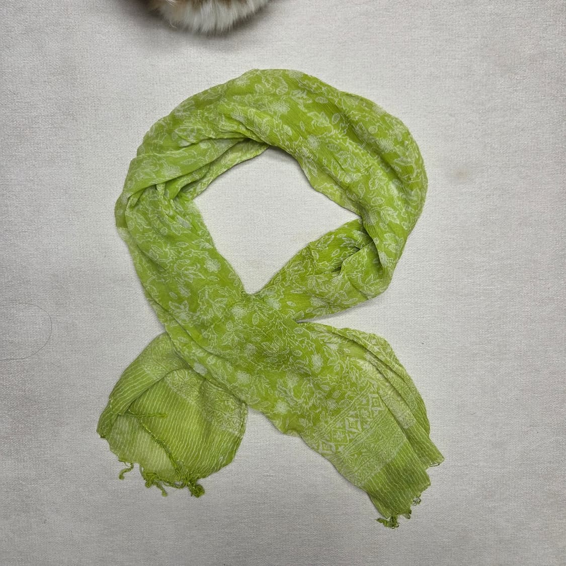 일본 빈티지 히피 보타니컬 플라워 에스닉 스카프 상품이미지1