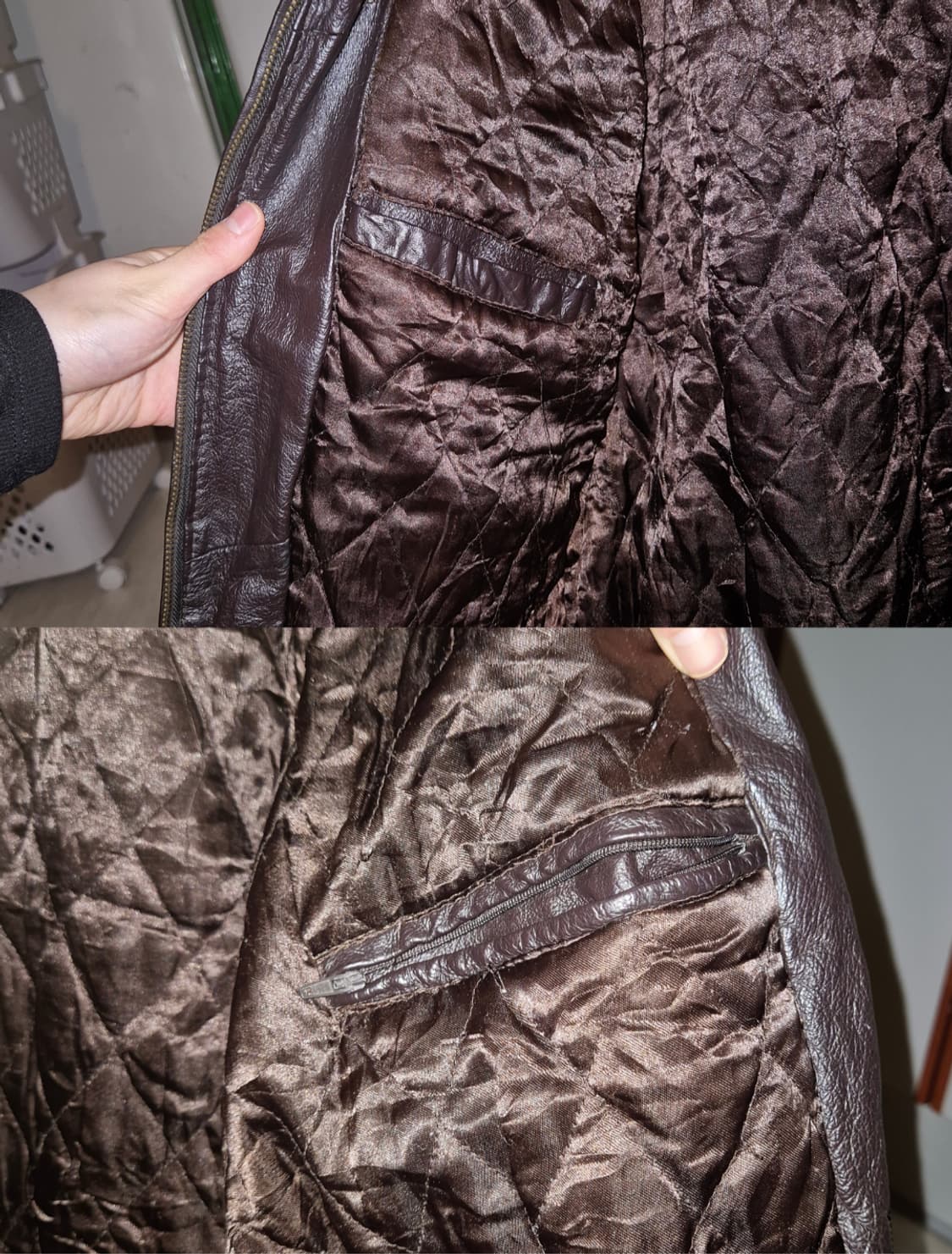 오리엔탈 패치워크 가죽 봄버 자켓 상품이미지6