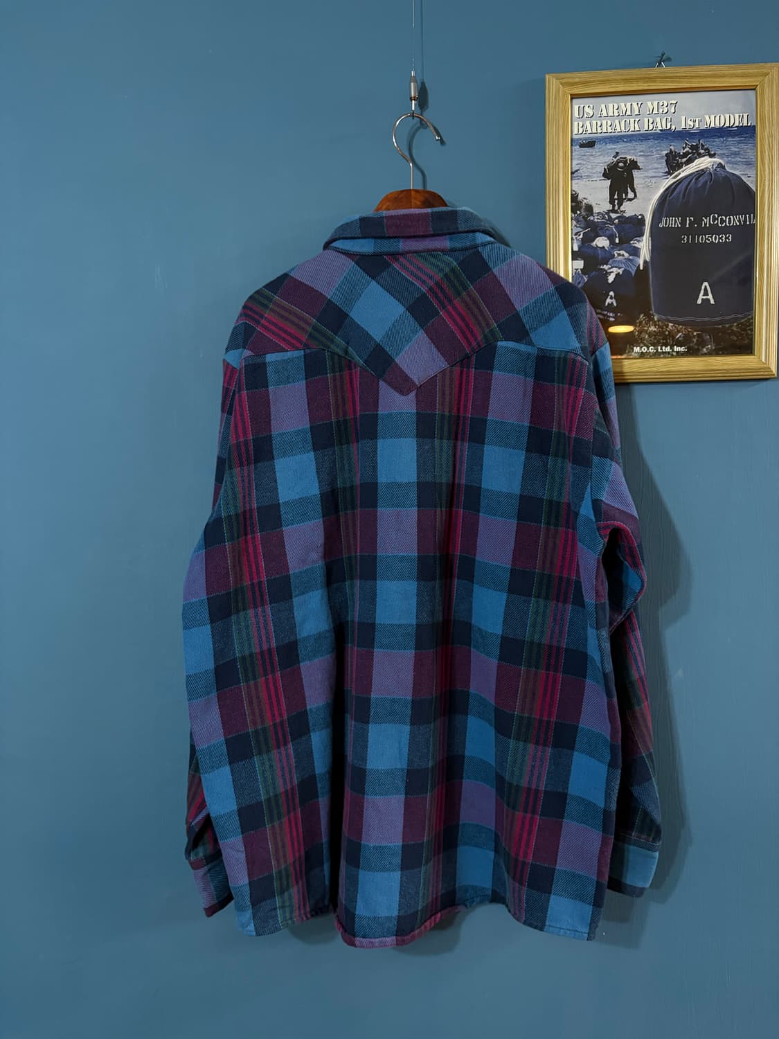 90‘s OshKosh Flannel western Shirt. 상품이미지9