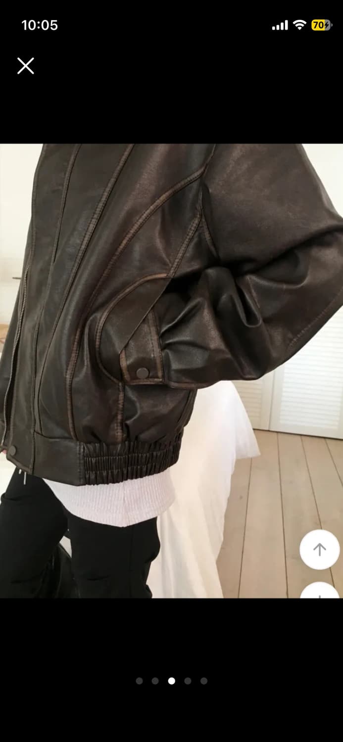 급처)빈티지 워싱 절개 레더자켓 미스치프 보헤미안서울 코이세이오 마뗑킴 상품이미지3