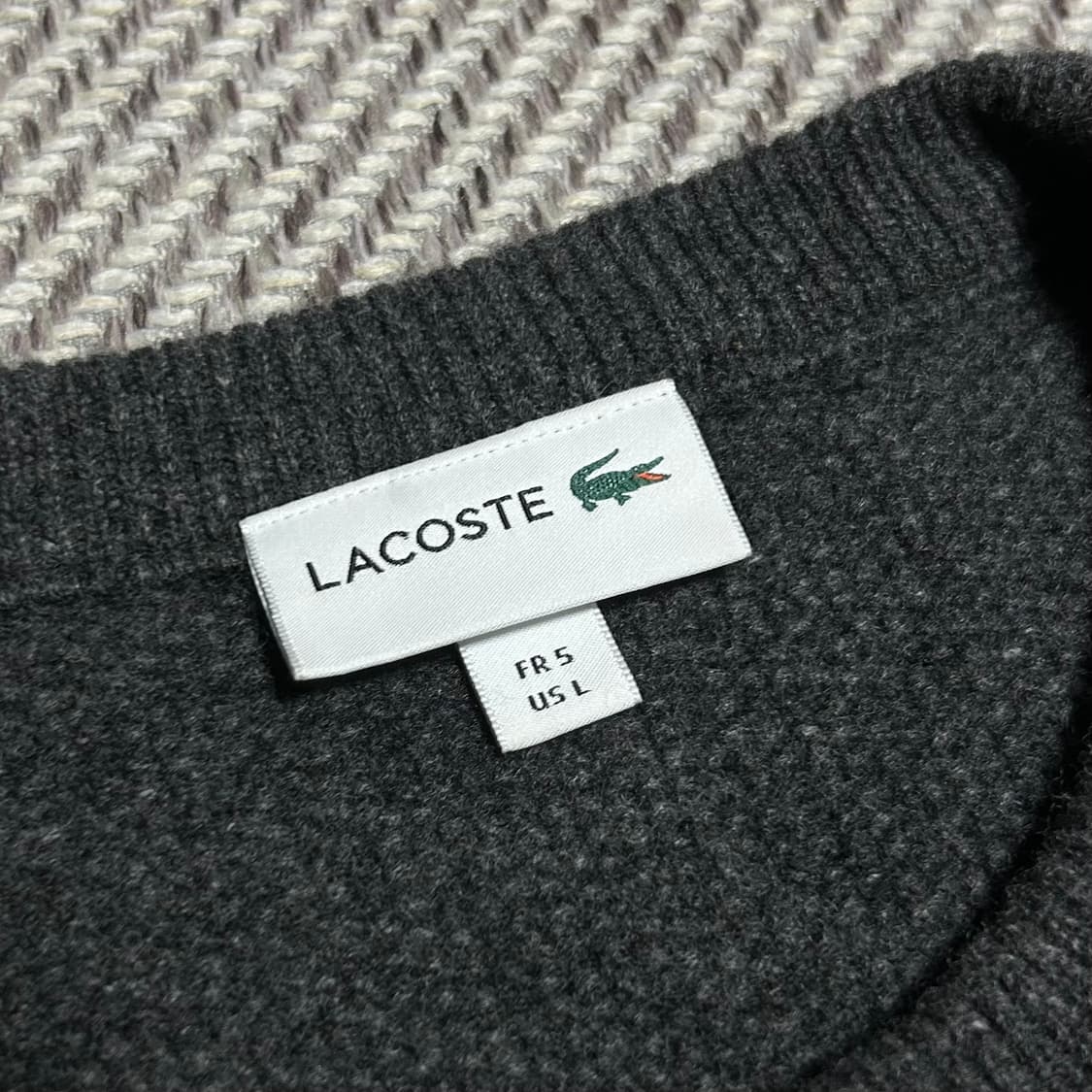 [M] Lacoste 라코스테 울 컬러블럭 라운드 니트 상품이미지4