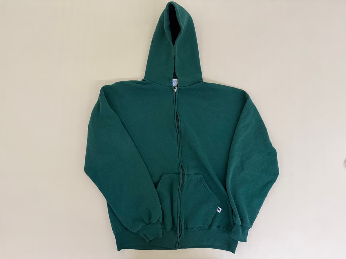 [XL] 90s 러셀 애슬레틱 포레스트 그린 집업 후드 상품이미지1