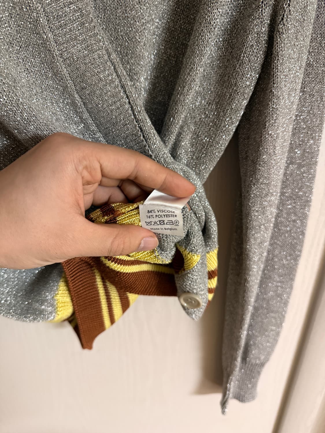 Silver Metalic Knit Cardigan 상품이미지4