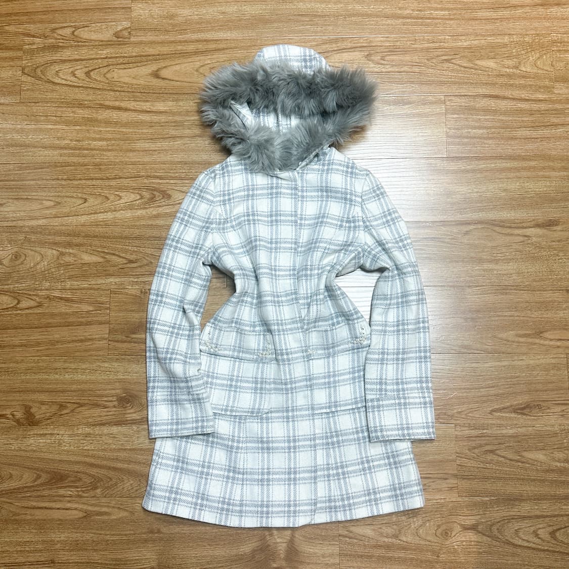 빈티지 퍼 체크 보석 코트 히메갸루 로걀 이시하라사토미 히메카지 헤이세이 상품이미지2