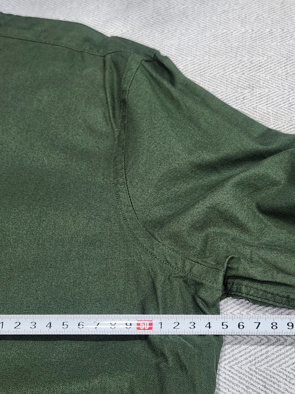 [L] 자라 릴렉스핏 차이나 카라 셔츠 진녹색 남성 L 상품이미지7