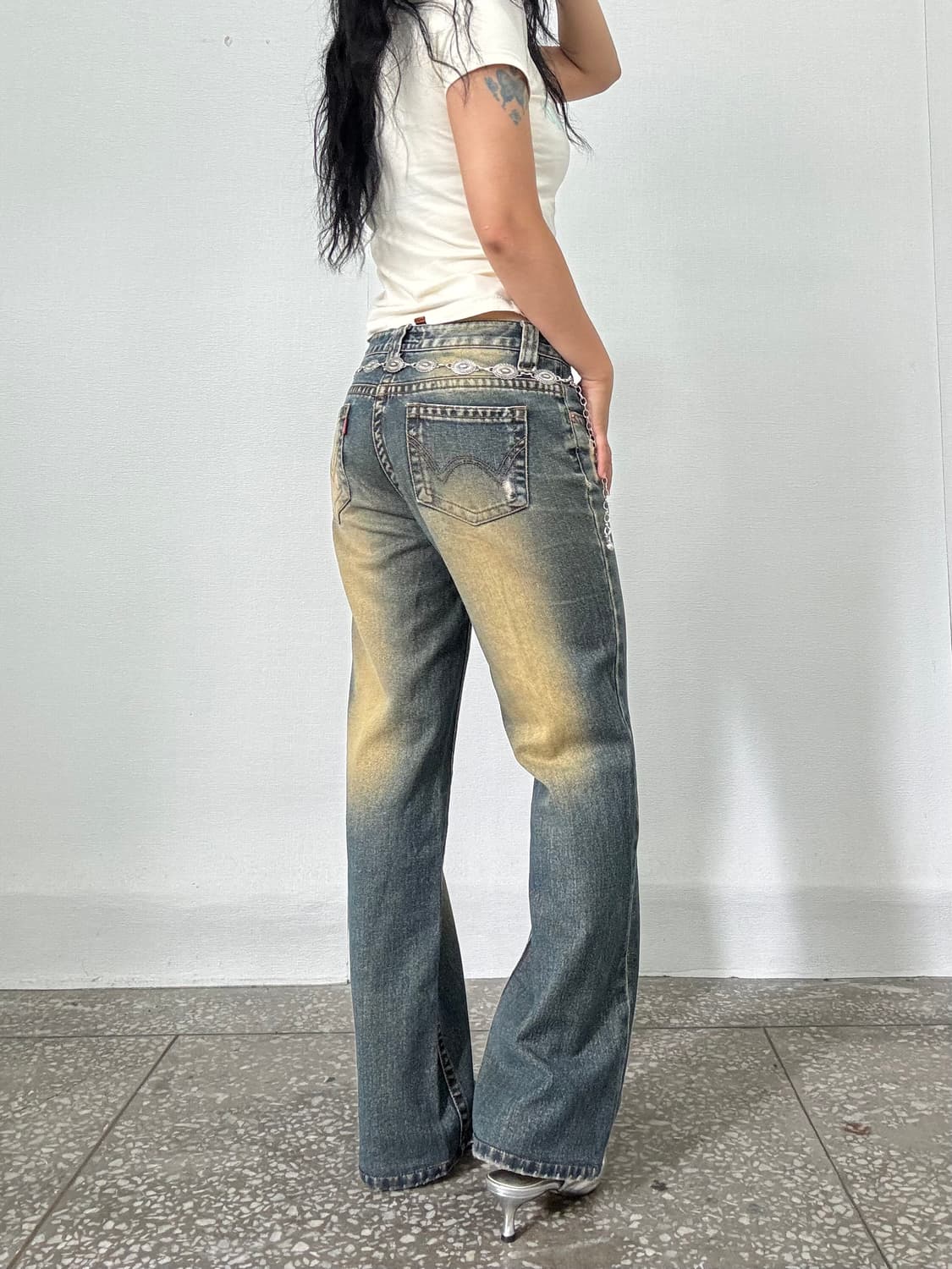그런지 부츠컷 데님 팬츠 상품이미지5