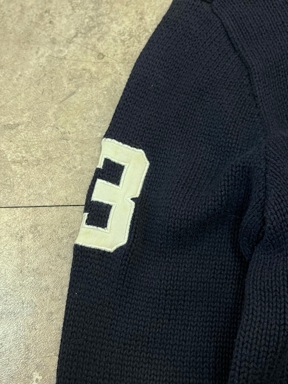 폴로 랄프로렌 빅포니 배색 니트 집업 네이비 키즈 L #csz2184 상품이미지8