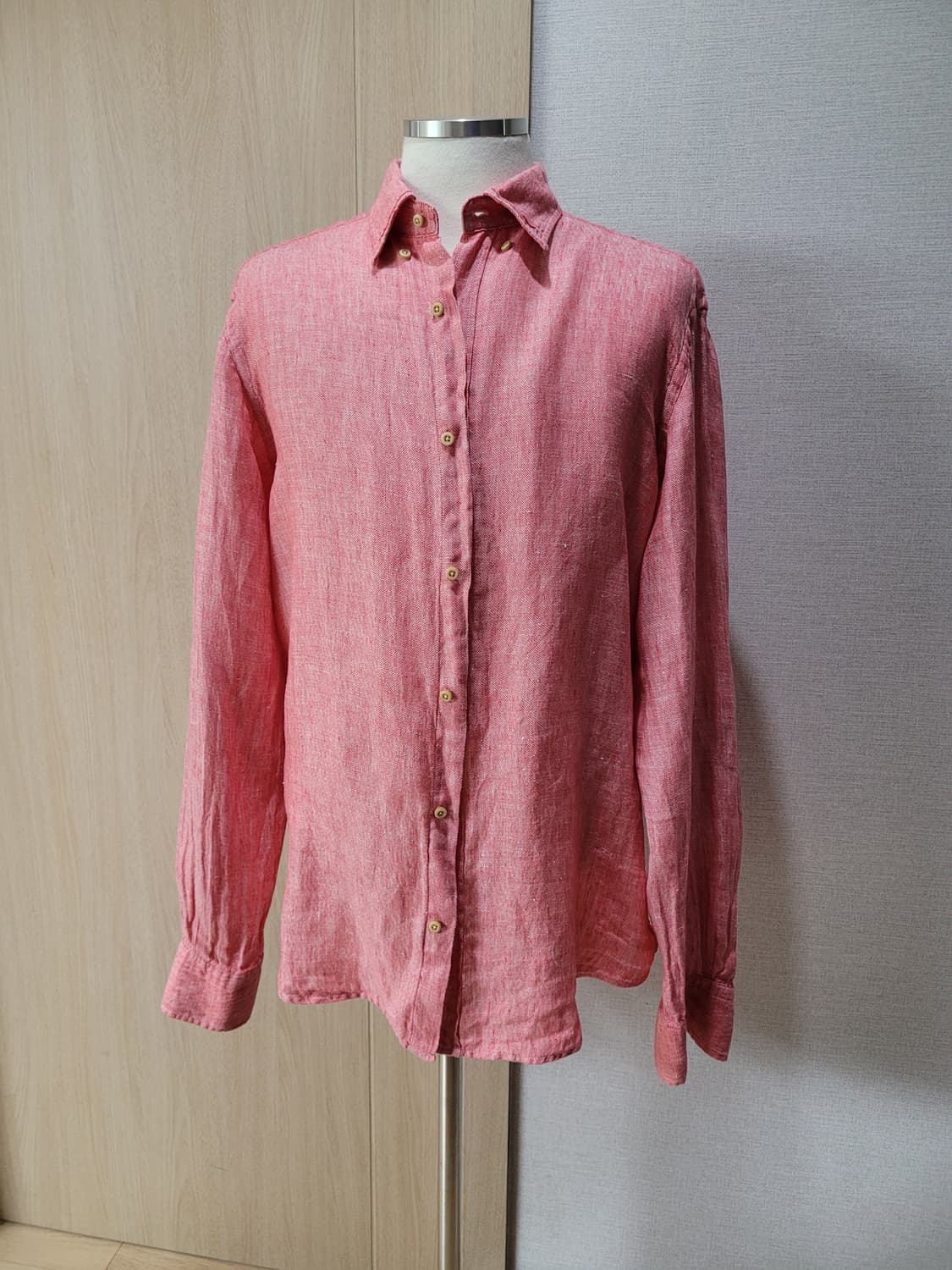 마시모두띠 Massimo Dutti 남자 린넨 셔츠 105 레드 상품이미지1